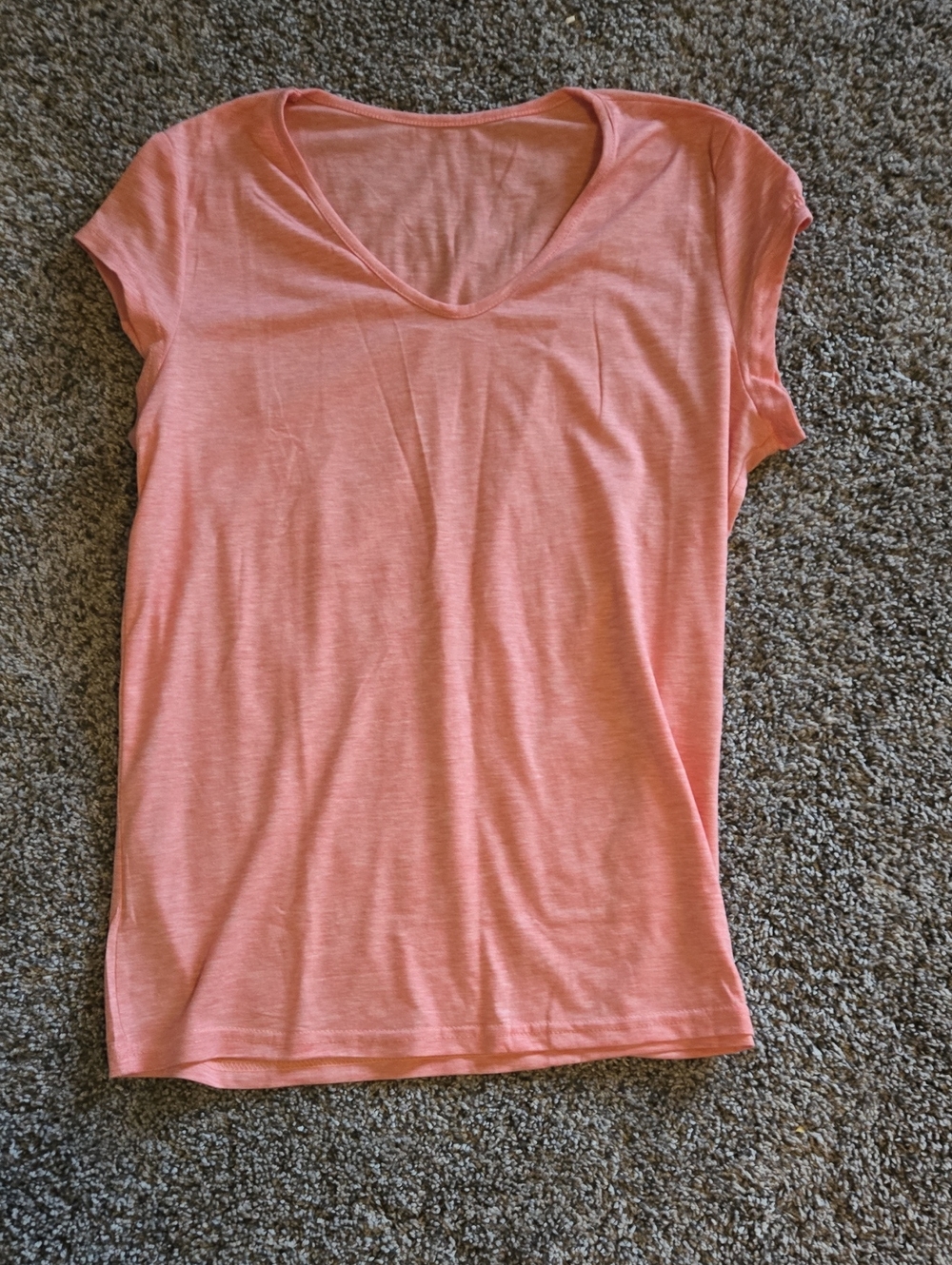 Women's V-Neck Short Sleeve Top - Coral Pink
